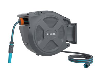 Aurexis Aufroller mit Wasserschlauch 1/2"-25m | Automatischer Schlauchaufroller