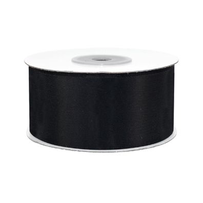 Satinband 38mm x 25m Rolle Schwarz