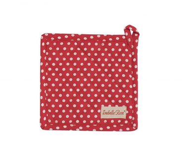 Isabelle Rose, Topflappen, rot weiß gepunktet, Polka