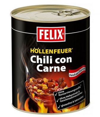 Felix Höllenfeuer Extra scharfes Chili Con Carne  800g  - 4 Varianten/Stückzahlen