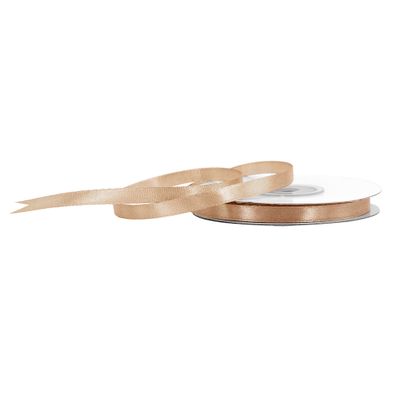 Satinband 6mm x 25m Rolle Hellbraun