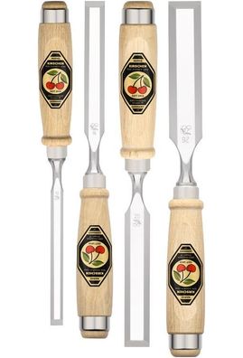 Kirschen Stechbeitelsatz 4-tlg 10-16-20-26 mm mit Weißbuchenheft 1181000