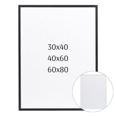 Bilderrahmen Posterrahmen Aluminium 30x40 40x60 60x80 schwarz weiß Poster Foto Puzzle