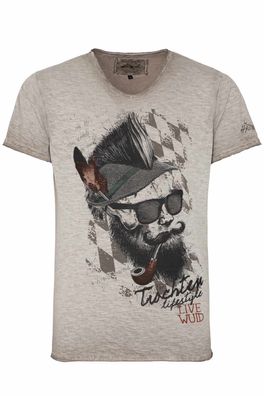 Hangowear Trachtenshirt Franzl beige - Größe: S