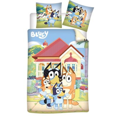 Bluey Flanell Bettwäsche 140x200 cm + Kissenbezug 65x65 cm Baumwolle