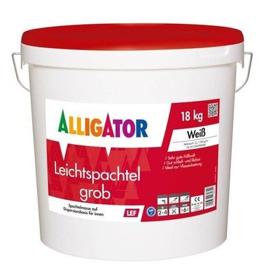Alligator Leichtspachtel grob LEF 18 kg weiß