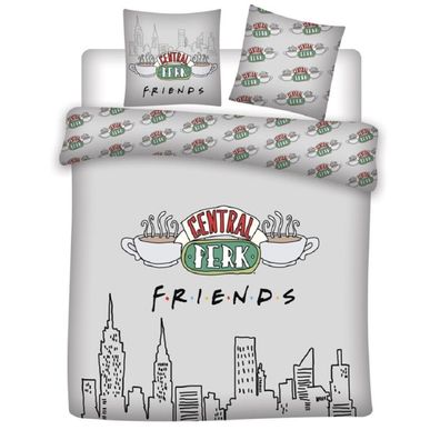 Friends Doppelbettwäsche Set – 1x Deckenbezug 240x220 cm & 2x Kissenbezüge 63x63