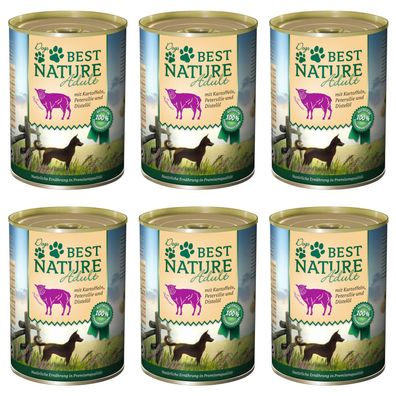 Best Nature Adult, Nassfutter für Hunde, 6x 400g - Lamm mit Kartoffeln, Petersilie