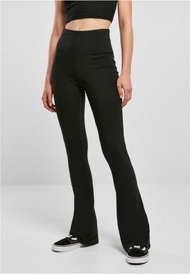 Urban Classics Damen Ladies Organic Stretch Jersey Bootcut Leggings Black