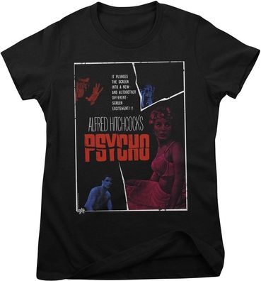 Radio Days Damen T-Shirt Alfred Hitchcock's PSYCHO Movie Poster Girly Tee