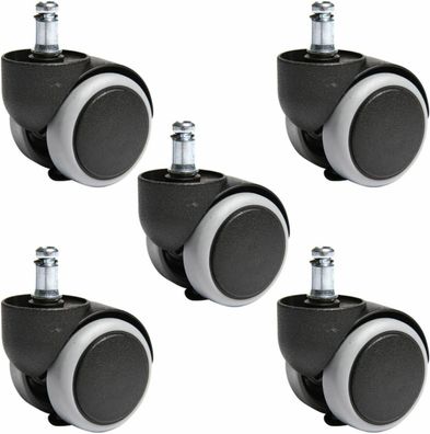 Best For Home 5er Set Stuhlrollen für Harte Böden Universal , Parkett Ersatzrollen