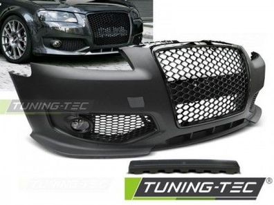 Upgrade Design Frontstoßstange für Audi A3 8P 05-08 inkl. Zubehör Hochglanz schwar