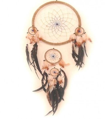 Großer Traumfänger - Dreamcatcher mit farbigem Netz Ø 30 cm