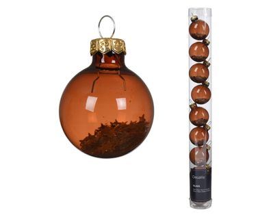 Weihnachtskugeln Glas 3cm mit Sternfüllung 9 Stk Espressobraun