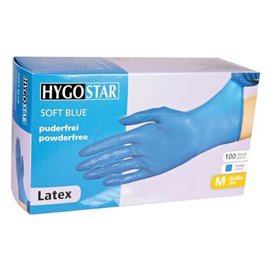 Hygostar Latexhandschuhe Soft Blue | puderfrei | 100 Stück