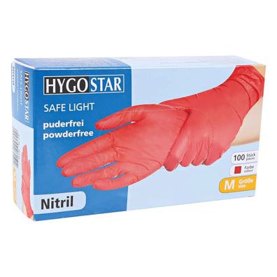 Hygostar "Safe Light" Nitril-Handschuhe Rot | 100 Stück