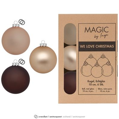 Weihnachtskugeln Glas 10cm 6 Stück - Calm Grove