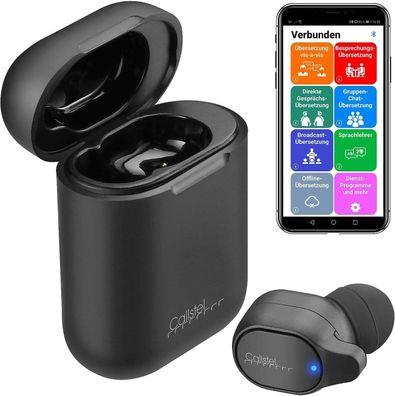 NEU 2in1 Live Übersetzer In Ear Mono Headset Powerbank Box App für Arbeit Reise