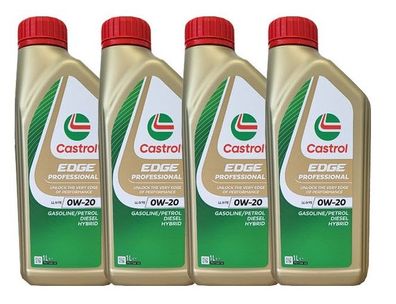 Castrol Edge Professional LL IV FE 0W-20 4 x 1 Liter VW 50800/50900 Porsche C20