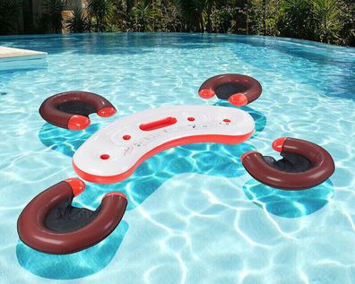 NEU Schwimmende Poolbar mit vier Sesseln für Wasserparty Urlaub Strand Kinder