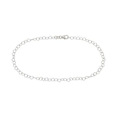 JuwelmaLux Herzen Fußkette Sterling Silber 925 rhodiniert JL11-04-0129