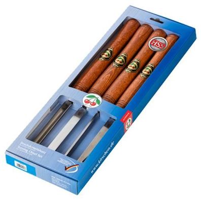 Kirschen Drechslerbeitelsatz HSS im Karton 4-tlg. mit Weißbuchenheft 1594000