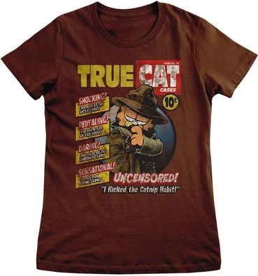 Garfield Damen T-Shirt True Cat Cases Cover Girly Tee VIA-5-GAR011