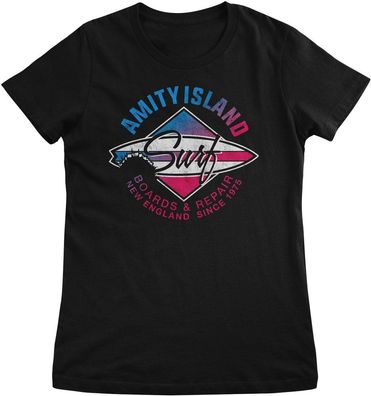 Jaws Damen T-Shirt Boards &amp; Repair Since 1975 Girly Tee UV-5-JAWS022