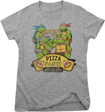 Teenage Mutant Ninja Turtles Damen T-Shirt Pizza Party With My Bros Girly Tee