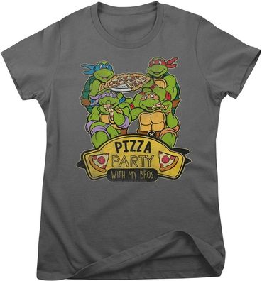 Teenage Mutant Ninja Turtles Damen T-Shirt Pizza Party With My Bros Girly Tee