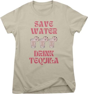 Hybris Damen T-Shirt Save Water Drink Tequila Girly Tee HY-5-BC005
