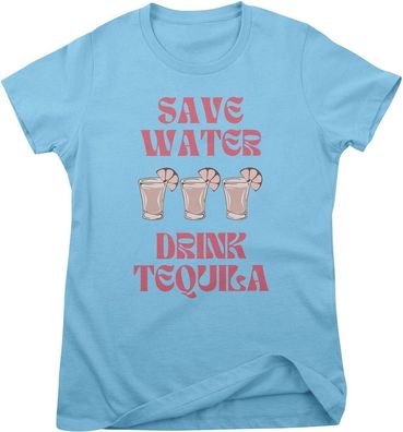 Hybris Damen T-Shirt Save Water Drink Tequila Girly Tee HY-5-BC005