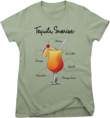 Hybris Damen T-Shirt Tequila Sunrise Ingredients Girly Tee HY-5-BC015