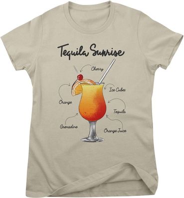 Hybris Damen T-Shirt Tequila Sunrise Ingredients Girly Tee HY-5-BC015