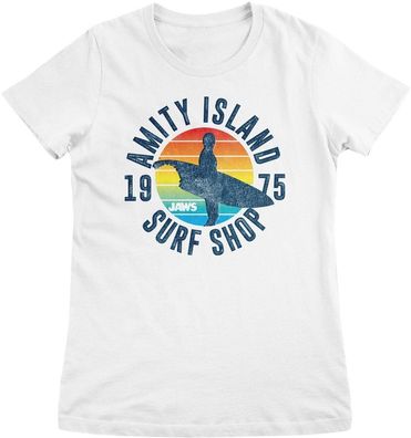 Jaws Damen T-Shirt Amity Island Surf Shop Girly Tee UV-5-JAWS021