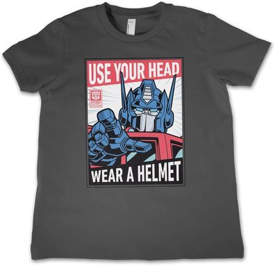 Transformers Kinder T-Shirt Use Your Head Wear A Helmet Kids Tee HSB-12-TF1204-DTF558