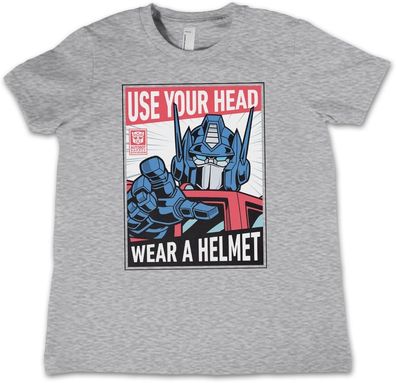 Transformers Kinder T-Shirt Use Your Head Wear A Helmet Kids Tee HSB-12-TF1204-DTF558