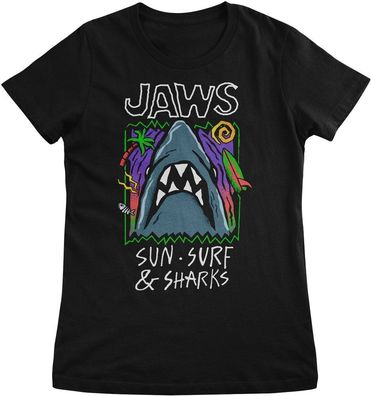 Jaws Damen T-Shirt Sun Surf &amp; Sharks Girly Tee UV-5-JAWS020
