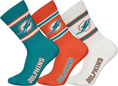 Miami Dolphins 3pk Crew Socks 5600507