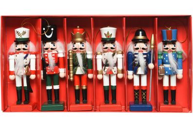 Baumschmuck Mix Nussknacker Holz 12.5cm, 6er Set