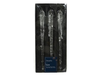 Eiszapfen Baumschmuck aus Glas 20cm, 3er Set