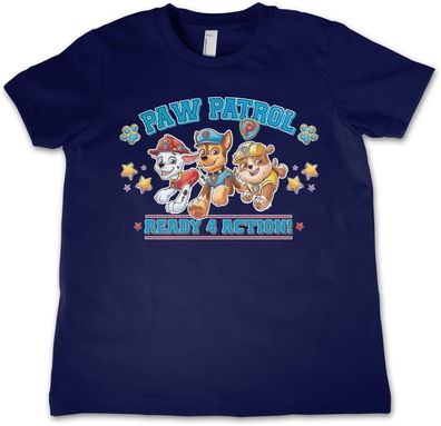 Paw Patrol Kinder T-Shirt Ready 4 Action Kids Tee NIC-12-PP011-DTF542