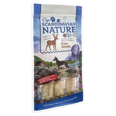 Scandinavian Nature Dogs mit Hirsch, 3 Stück 45 g - Kausticks für Hunde