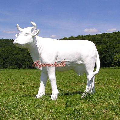 Kuh Kalb Figur Statue Skulptur Bauernhof Tierfigur bunt Deko Garten Bauern