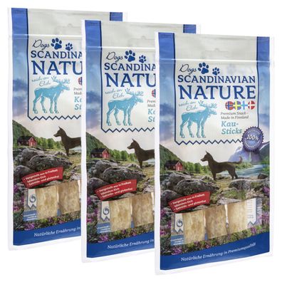 Scandinavian Nature Dogs mit Elch, 3x 45 g - Kausticks für Hunde