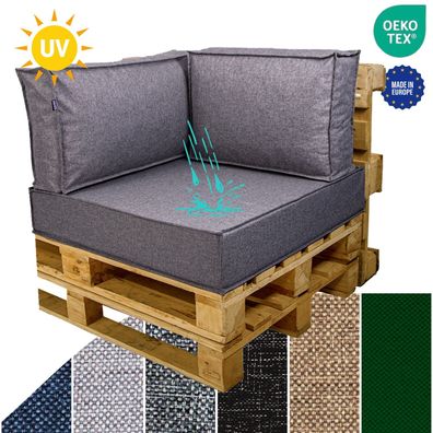 GoldenGroup Wasserdichte Palettenkissen 80x80 / 65x65 mit Rückenkissen - Gartenkissen