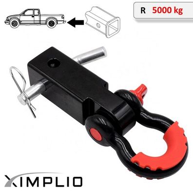 Einschub Adapter mit Schäkel für Polaris Ranger Turbo mit 2-Zoll Vierkantrohr