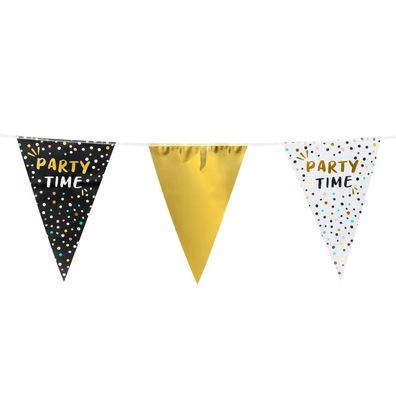 Folienwimpelkette Party Time 6m