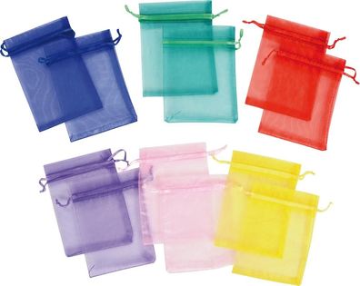 Organzasäckchen Regenbogen, 12 Stück, ca. 9 x 11,5 cm