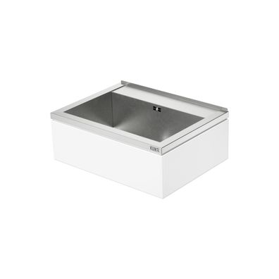 KUNe NOVUM 60 weiss, Ausgussbecken Edelstahl 69 x 51,5 x 25 cm